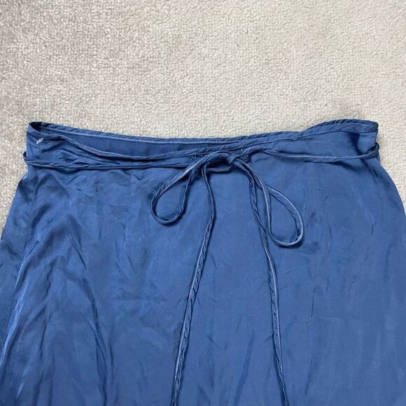 Michael Stars Women’s Small Blue Adjustable Tie Wrap Midi Skirt NWOT - Picture 4 of 5